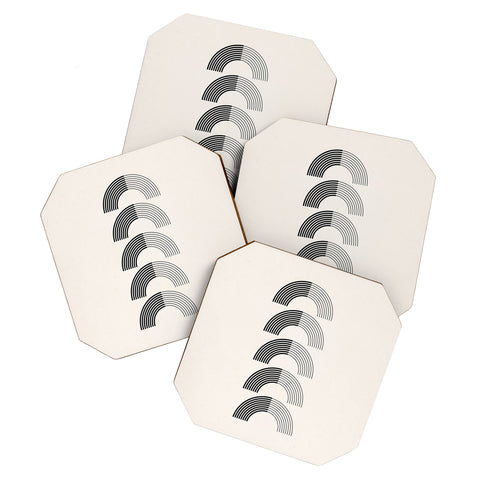 Rose Beck Black Rainbows Coaster Set