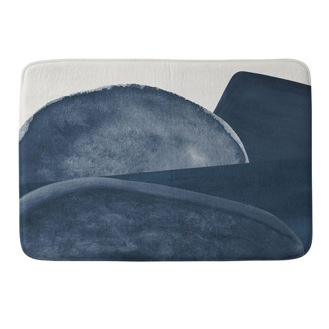Rose Beck Blue Landscape I Memory Foam Bath Mat