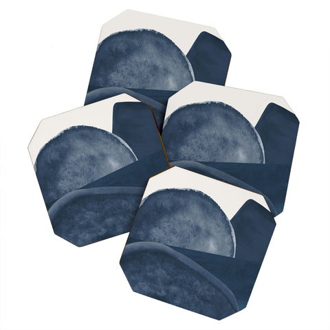 Rose Beck Blue Landscape I Coaster Set