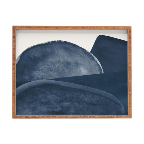 Rose Beck Blue Landscape I Rectangular Tray