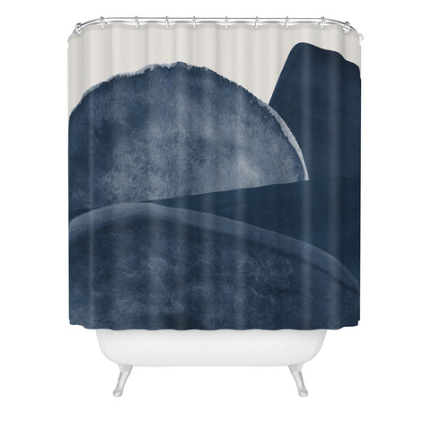 Rose Beck Blue Landscape I Shower Curtain