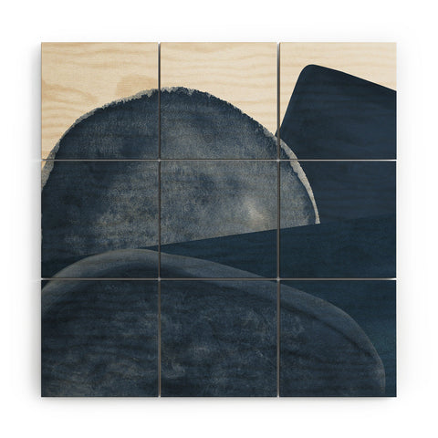 Rose Beck Blue Landscape I Wood Wall Mural