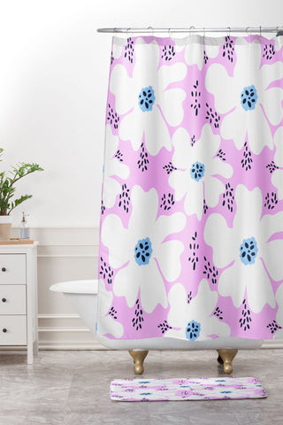 RosebudStudio Be happy today Shower Curtain And Mat