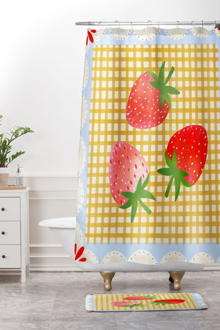 RosebudStudio Berry Brunch Shower Curtain And Mat