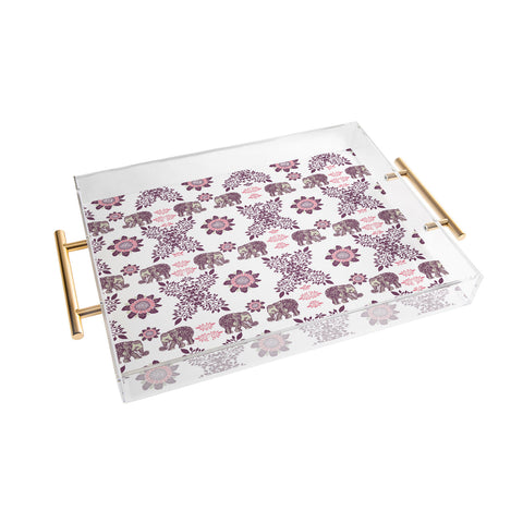 RosebudStudio Boho pink elephant Acrylic Tray