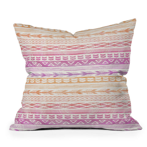 RosebudStudio Boho pink pattern Outdoor Throw Pillow