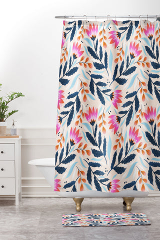 RosebudStudio Colorful happiness Shower Curtain And Mat