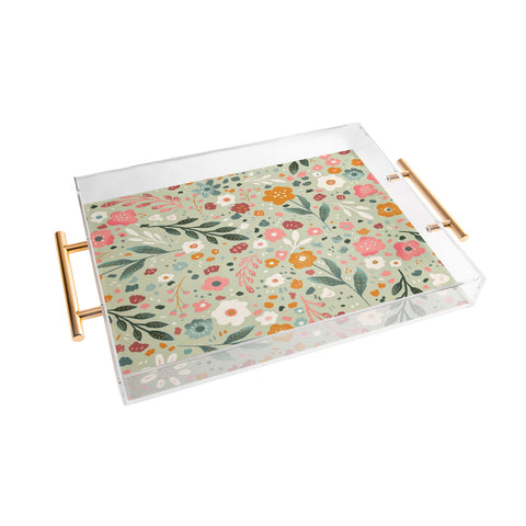 RosebudStudio Floral blossom Acrylic Tray