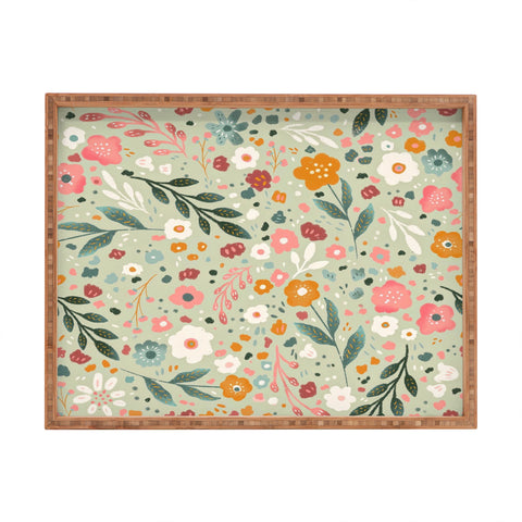 RosebudStudio Floral blossom Rectangular Tray
