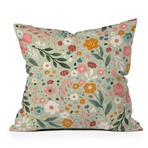 RosebudStudio Floral blossom Throw Pillow