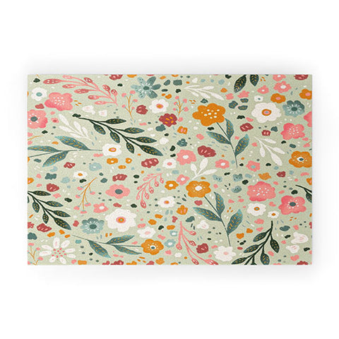 RosebudStudio Floral blossom Welcome Mat
