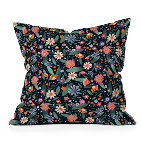 RosebudStudio Floral Daffodils Throw Pillow
