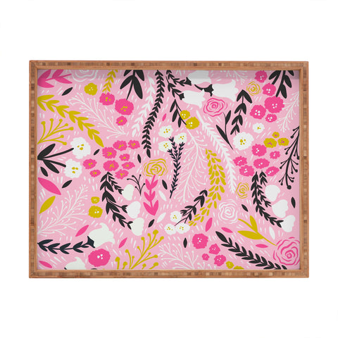 RosebudStudio Floral days are good Rectangular Tray