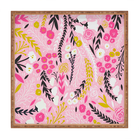 RosebudStudio Floral days are good Square Tray