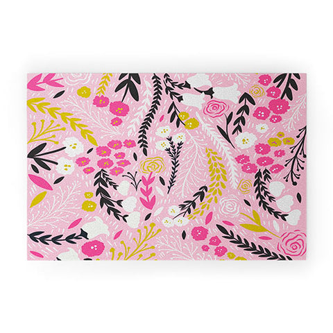 RosebudStudio Floral days are good Welcome Mat