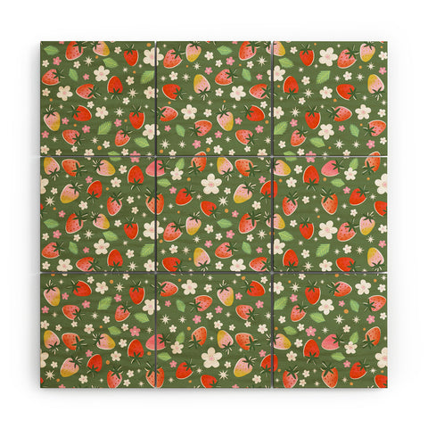 RosebudStudio Fresh Berries Wood Wall Mural