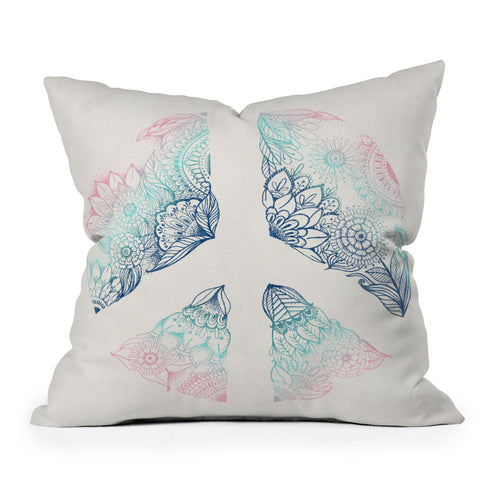 RosebudStudio Imagine Peace Together Outdoor Throw Pillow