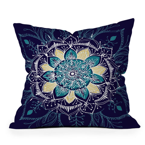 RosebudStudio Mandala Florals Outdoor Throw Pillow