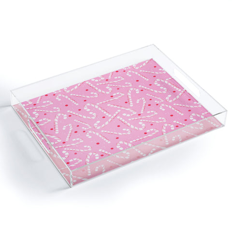 RosebudStudio Pink Candycanes Acrylic Tray