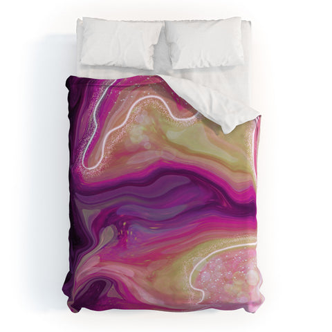 RosebudStudio Purple Marble Duvet Cover
