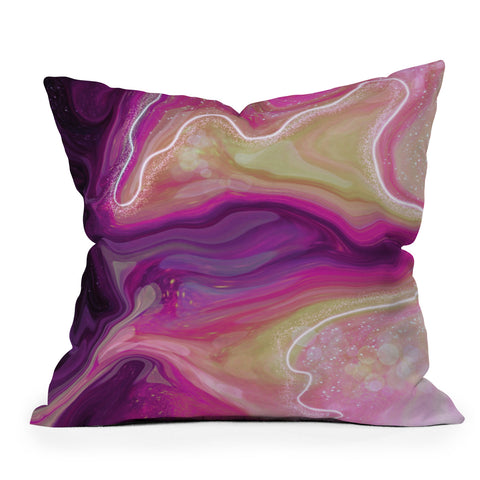 RosebudStudio Purple Marble Outdoor Throw Pillow