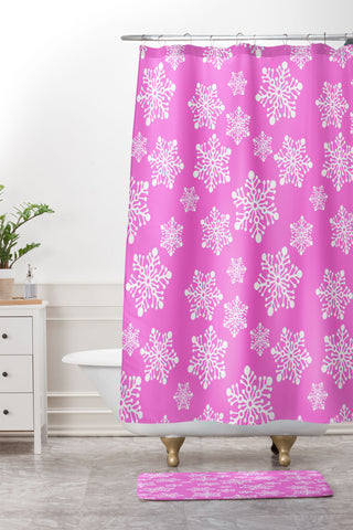 RosebudStudio Snowflakes season Shower Curtain And Mat