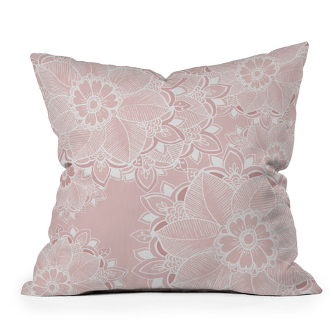 RosebudStudio Soft Floral Outdoor Throw Pillow