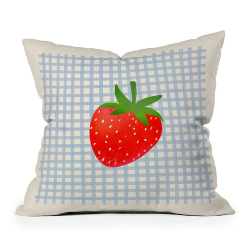 RosebudStudio Strawberry Sunshine Outdoor Throw Pillow