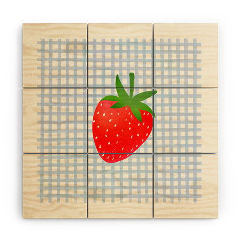 RosebudStudio Strawberry Sunshine Wood Wall Mural