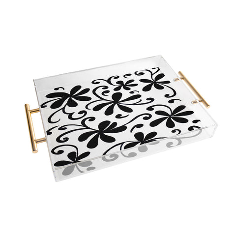 Rosie Brown Black on White Acrylic Tray