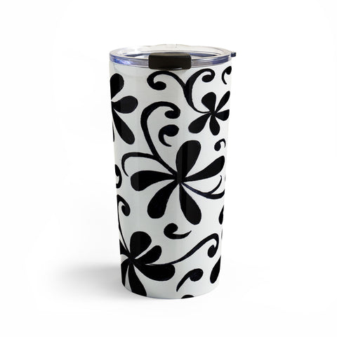 Rosie Brown Black on White Travel Mug