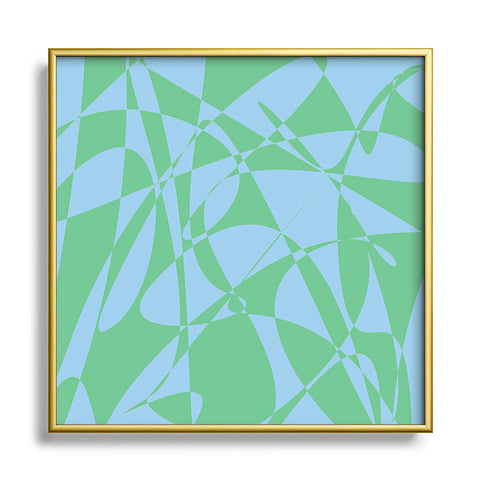 Rosie Brown Blue Doodle Square Metal Framed Art Print