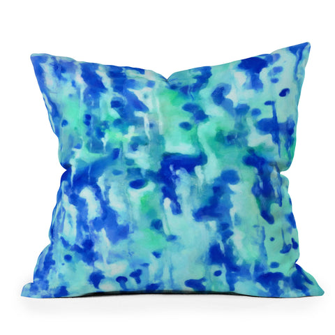 Rosie Brown Blue On Blue Outdoor Throw Pillow