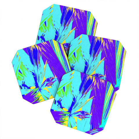 Rosie Brown Blue Palms 1 Coaster Set