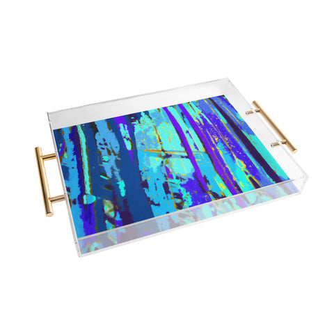 Rosie Brown Blue Palms 2 Acrylic Tray