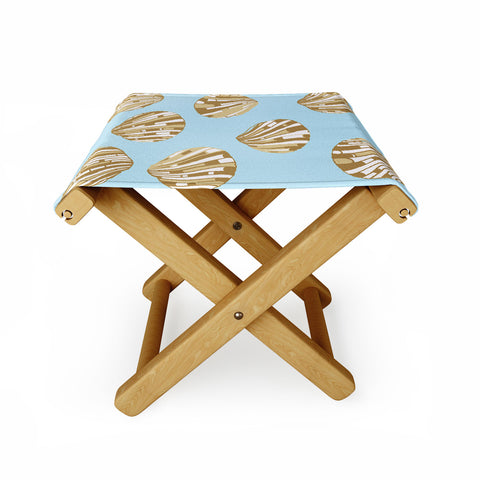 Rosie Brown BlueScallops Folding Stool
