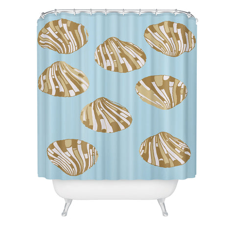 Rosie Brown BlueScallops Shower Curtain