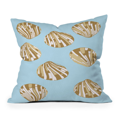 Rosie Brown BlueScallops Outdoor Throw Pillow