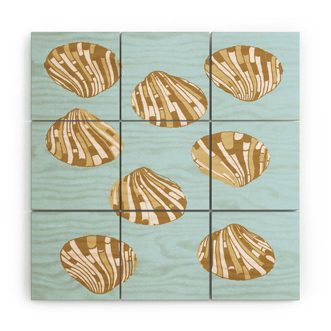 Rosie Brown BlueScallops Wood Wall Mural