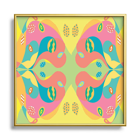 Rosie Brown Color Symmetry Square Metal Framed Art Print
