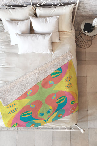 Rosie Brown Color Symmetry Fleece Throw Blanket