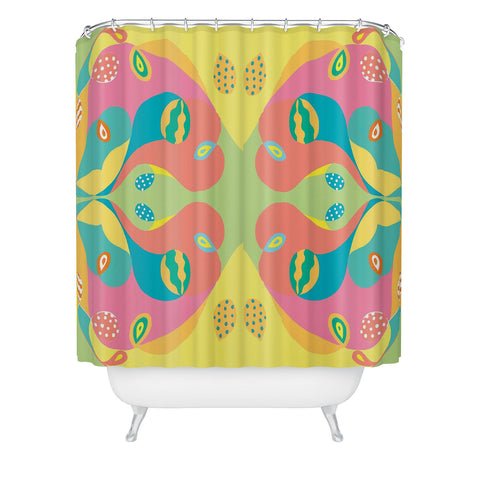 Rosie Brown Color Symmetry Shower Curtain