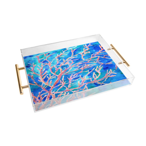 Rosie Brown Coral Fan Acrylic Tray