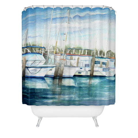 Rosie Brown Dinner Key Marina Shower Curtain