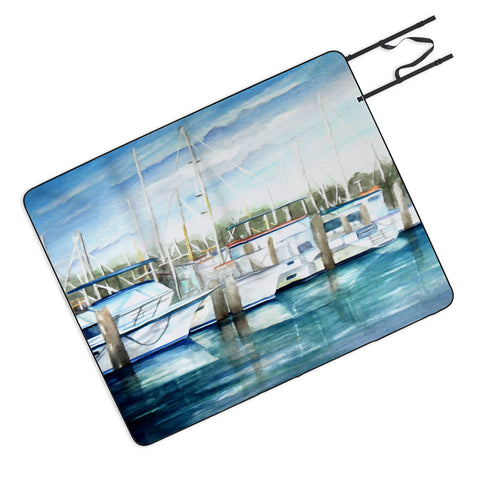 Rosie Brown Dinner Key Marina Picnic Blanket