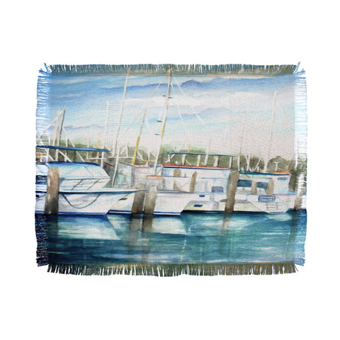 Rosie Brown Dinner Key Marina Throw Blanket