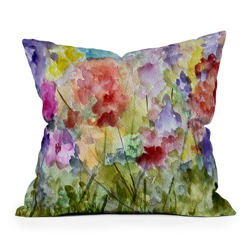 Rosie Brown Fabulous Flowers Throw Pillow
