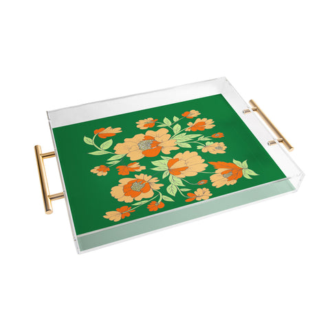 Rosie Brown Floral Acrylic Tray