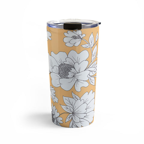 Rosie Brown Floral Orange Travel Mug