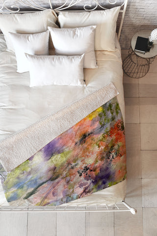 Rosie Brown Garden Glamour Fleece Throw Blanket